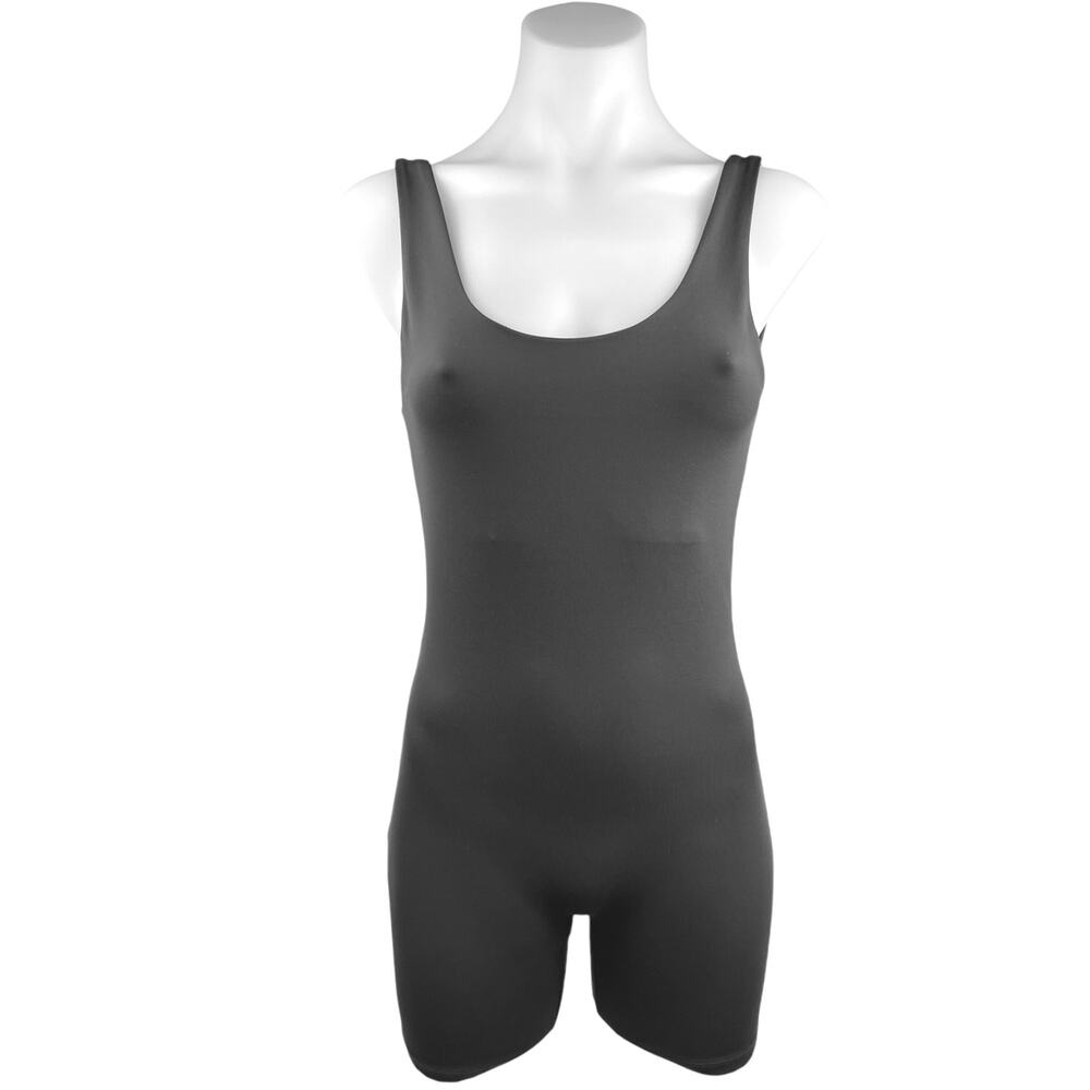 Girlfriend Collective Gray Unitard Cycling Bike Scoop Tank One Piece Romper S